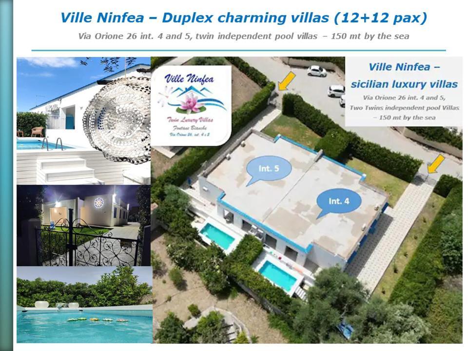 Pool Seaside Relais - Ville Ninfea, Marea, Rosa E Cassiopea Фонтане Бианче Екстериор снимка