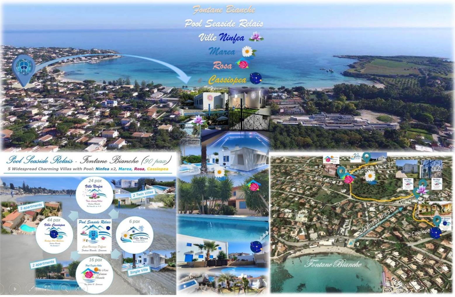 Pool Seaside Relais - Ville Ninfea, Marea, Rosa E Cassiopea Фонтане Бианче Екстериор снимка